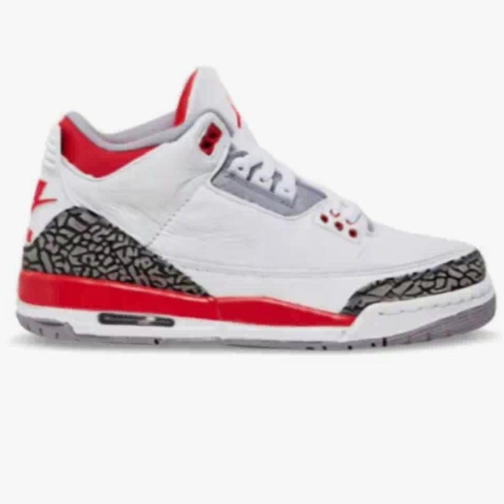 Jordan 3 retro mid black cement fire red sneakers